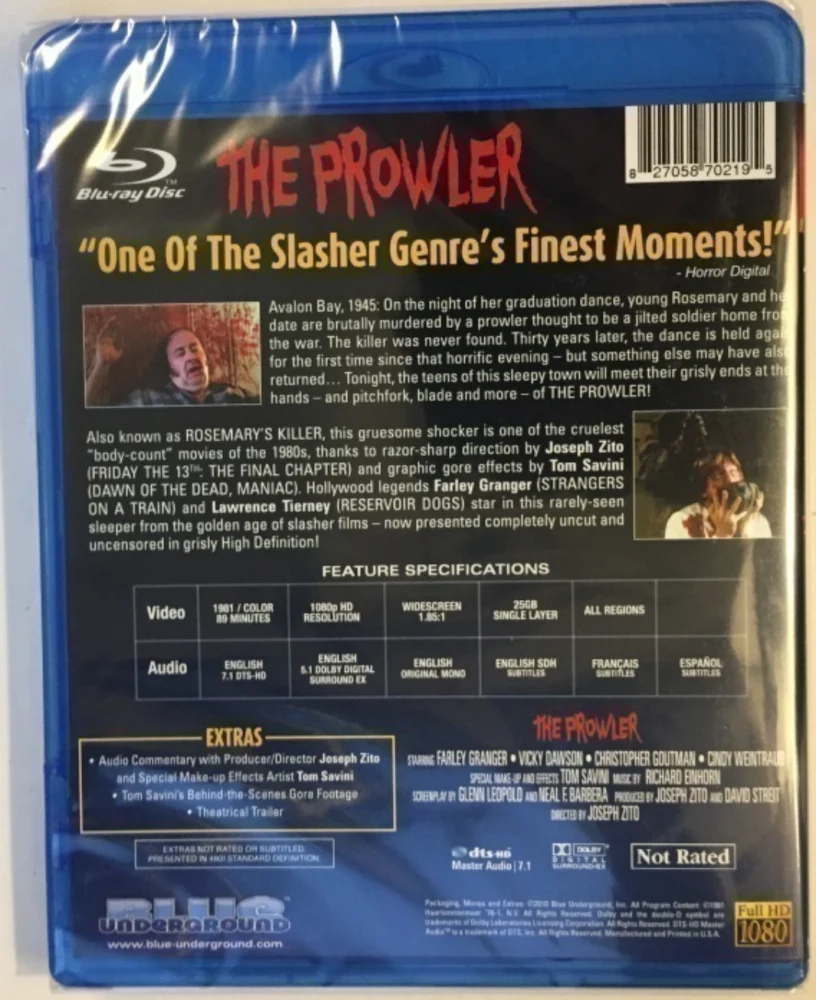 The Prowler - Rosemary's Killer [Blue Underground] 1981 (Blu-ray)