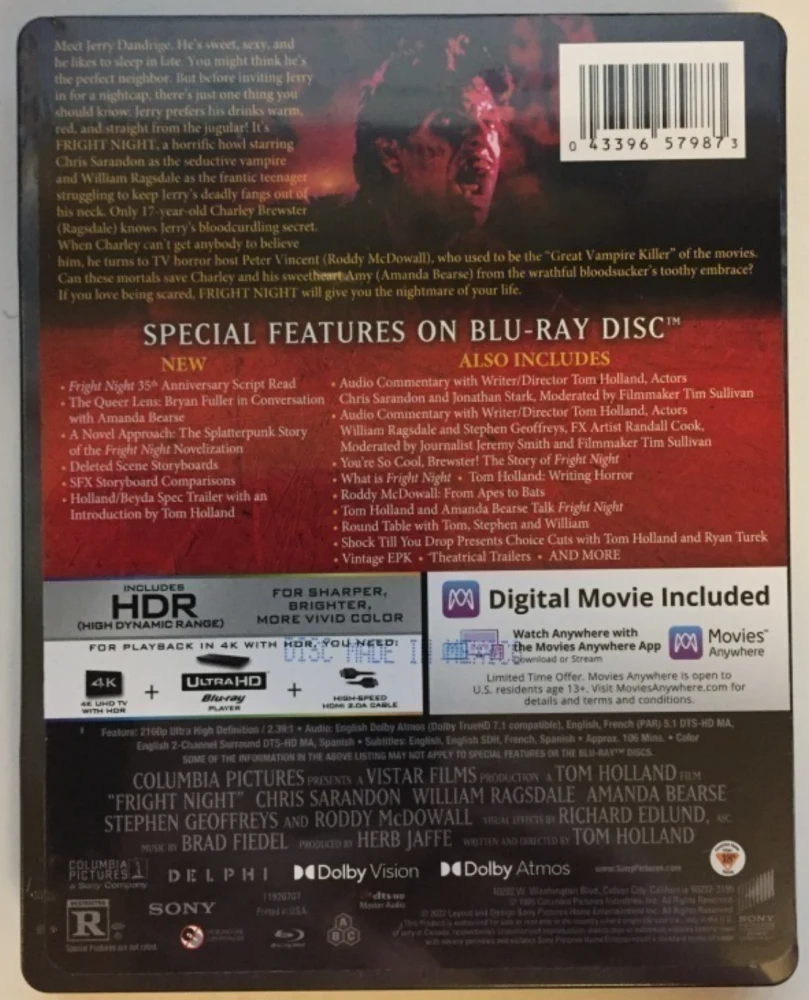 Kauhun yö - Fright Night (Steelbook) 1985 [4K UHD]