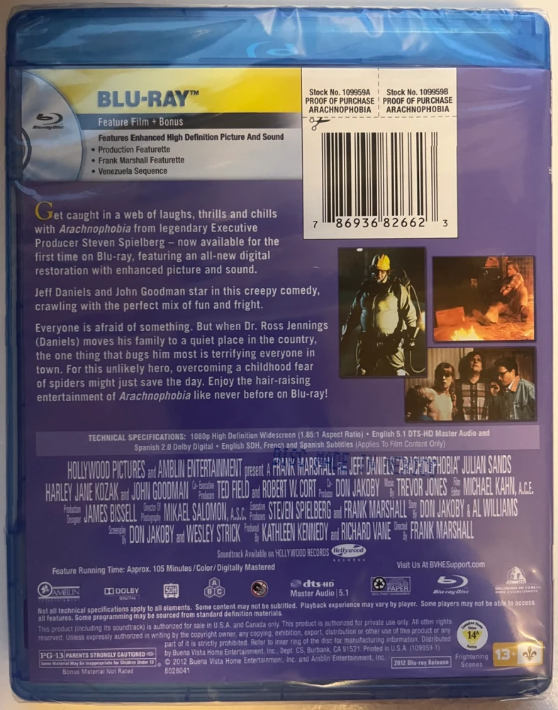 Arachnophobia (Blu-ray) Ohjaus: Frank Marshall (1990)