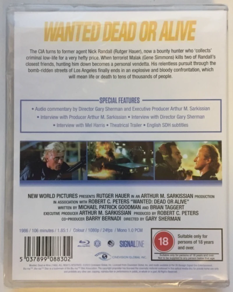 Wanted : Dead Or Alive (1987) Rutger Hauer (Blu-ray)
