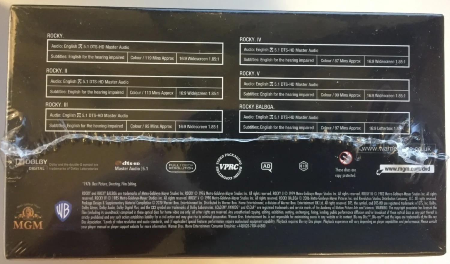 ROCKY-Kokoelma (1979-2007) Sylvester Stallone (Blu-ray)