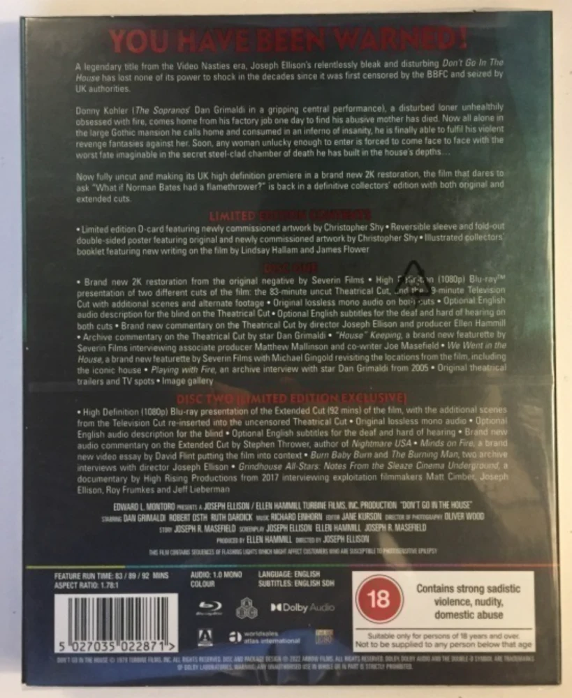 Don't Go in the House - Limited Edition (Blu-ray) Slipcover