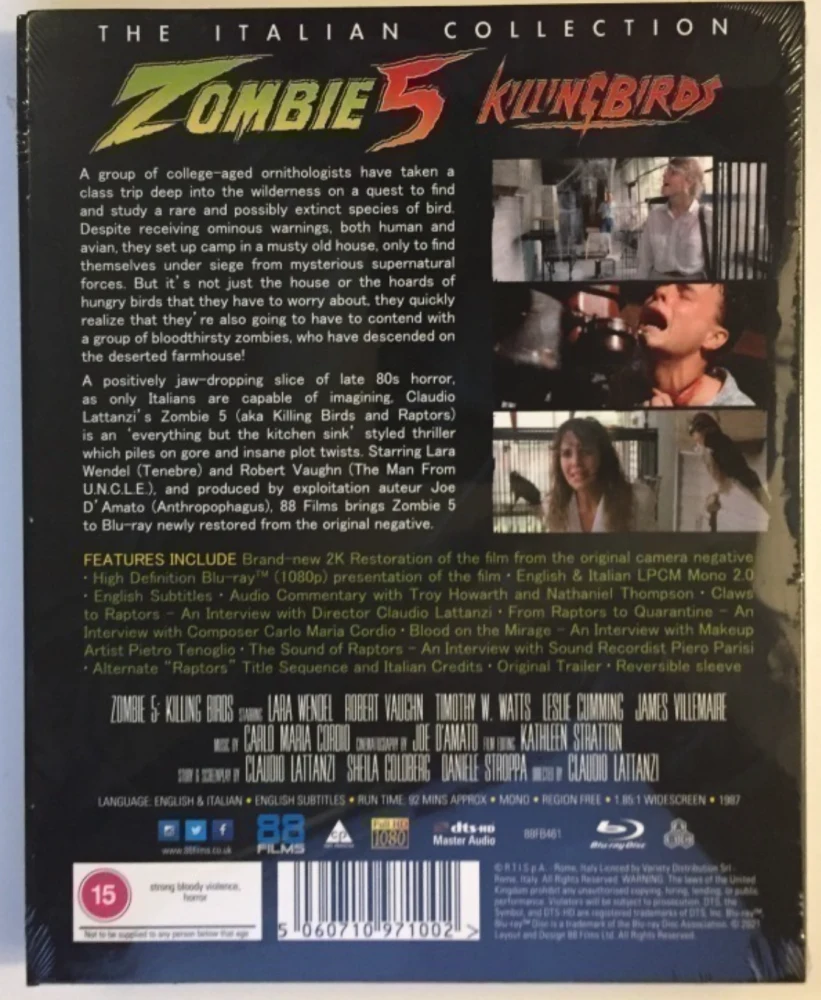 Zombie 5: Killing Birds (Blu-ray) Slipcase (1987)
