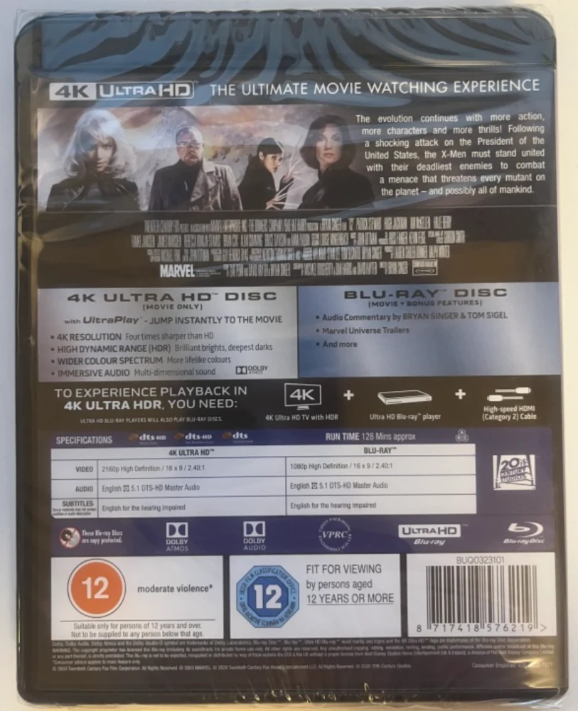 X-Men 2 (4K Ultra HD + Blu-ray) Hugh Jackman