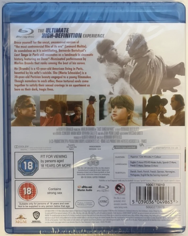Viimeinen tango Pariisissa (Blu-ray) 1972 (Last Tango In Paris) Ultimo tango a Parigi | Uncut Version