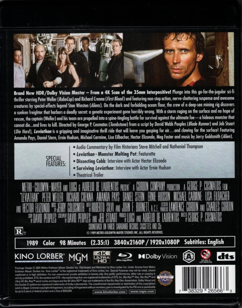 Leviathan - kuoleman laiva (1989) Peter Weller (4K UHD) 1989