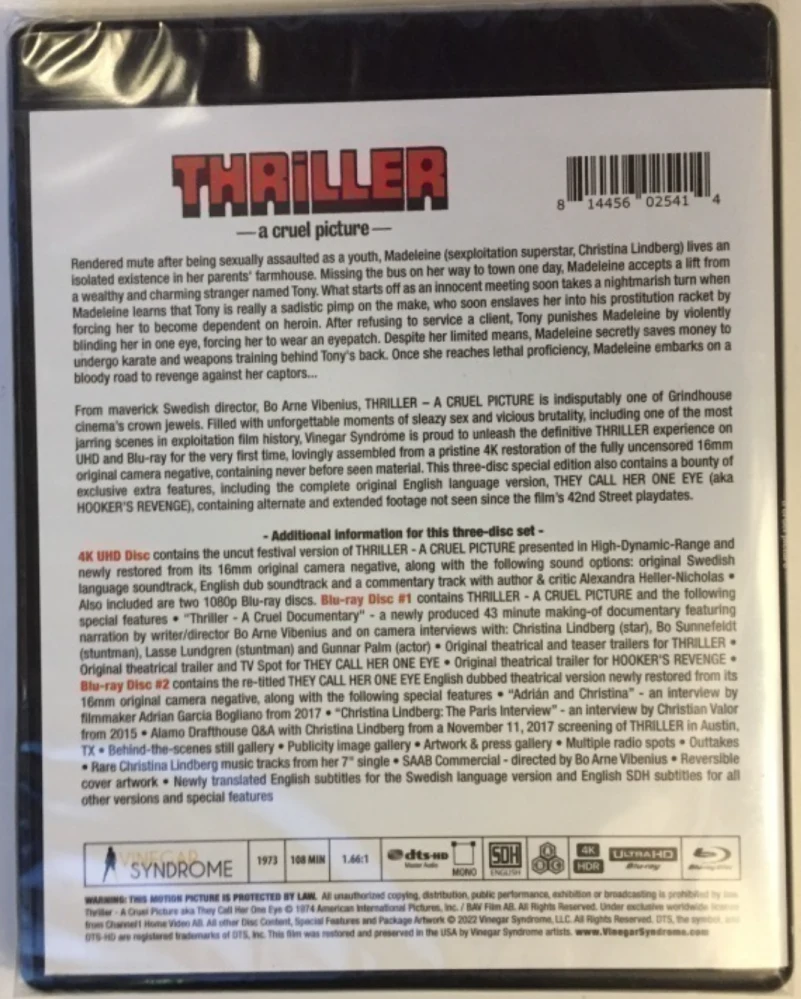 Thriller - A Cruel Picture (4K Ultra HD + 2 x Blu-ray)