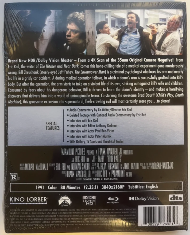 BODY PARTS [Slipcover] (4K UHD + BLU-RAY) 1991