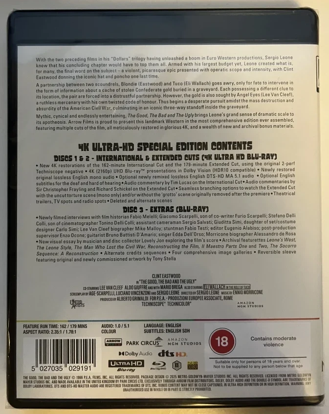 Hyvät, pahat ja rumat - The Good, The Bad and the Ugly 4K UHD