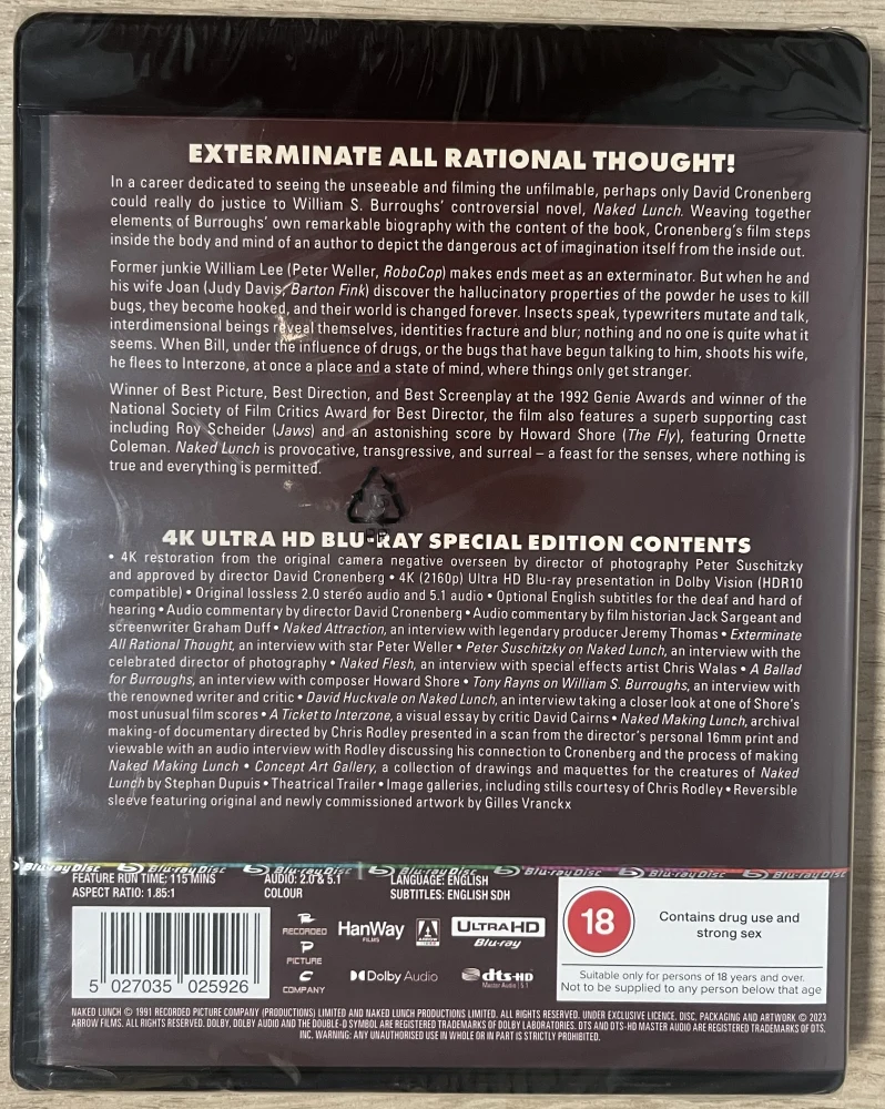 Alaston lounas - Naked Lunch (1991) Special Edition (4K UHD)
