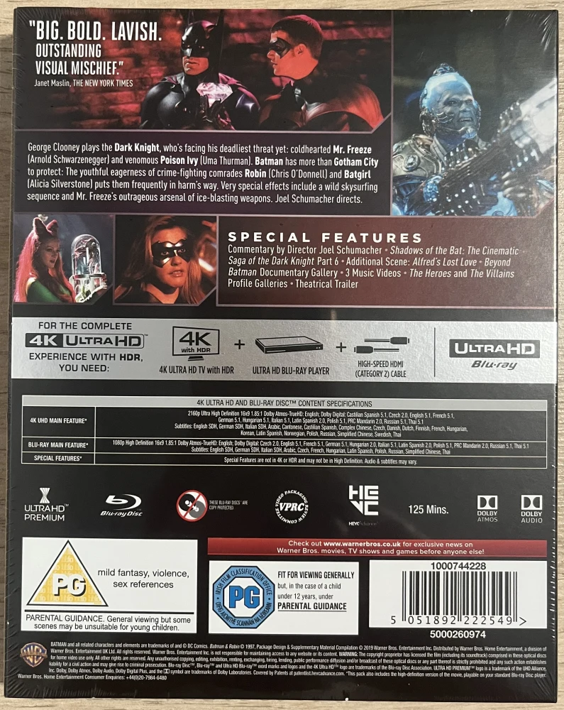 Batman & Robin (4K Ultra HD + Blu-ray) George Clooney (Slipcover)