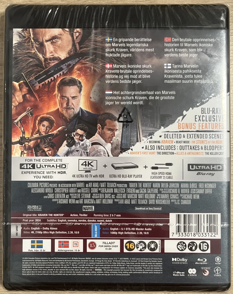 Kraven The Hunter (4K Ultra HD + Blu-ray)
