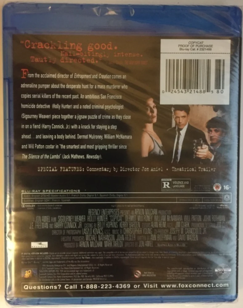 Copycat - Kopiomurhaaja (Blu-ray) Sigourney Weaver, Holly Hunter
