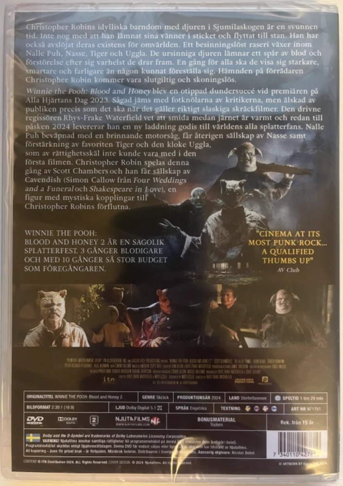 Winnie the Pooh: Blood and Honey 2 (DVD) 2024