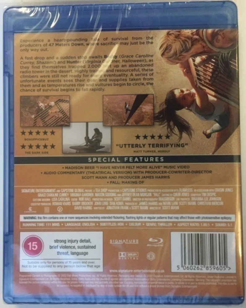 Fall (2022) Blu-ray (Ohjaus: Scott Mann)