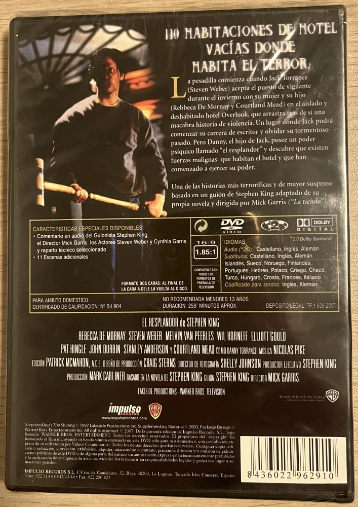 Stephen Kingin HOHTO (1997) 4-tuntinen minisarja (2DVD) Stephen King's The Shining