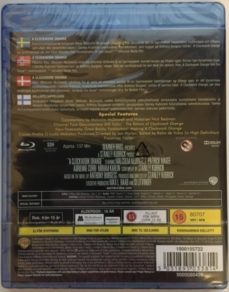 Kellopeliappelsiini - A Clockwork Orange (Blu-ray) 1971