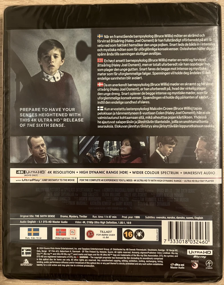 Kuudes aisti - The Sixth Sense (1999) The 6th Sense (4K Ultra HD)