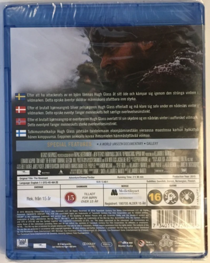 The Revenant (Blu-ray) Tom Hardy ja Leonardo DiCaprio