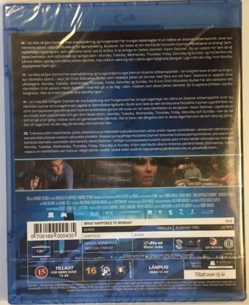 What Happened to Monday (2016) Blu-ray
