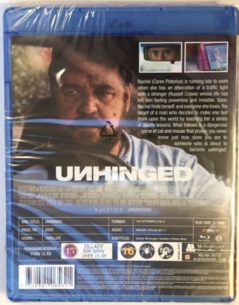 Unhinged - Rattiraivo (Blu-ray) Russell Crowe (2020)