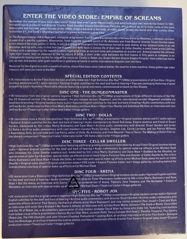 Enter The Video Store - Empire Of Screams (5x Blu-ray)