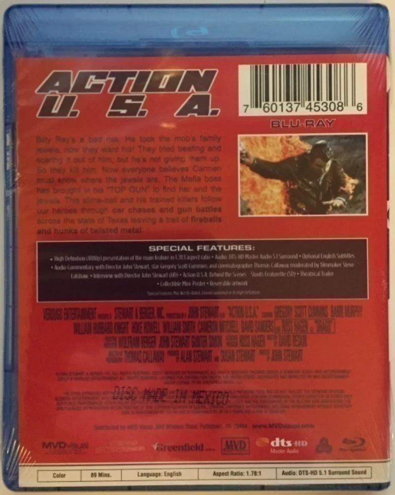Action U.S.A. (Blu-ray) 1989 (Mini-Juliste)