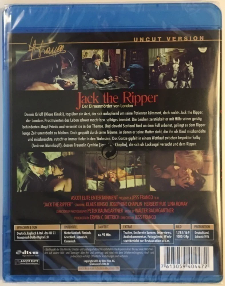 Jack the Ripper (Blu-ray) Jess Franco -elokuva (1976)
