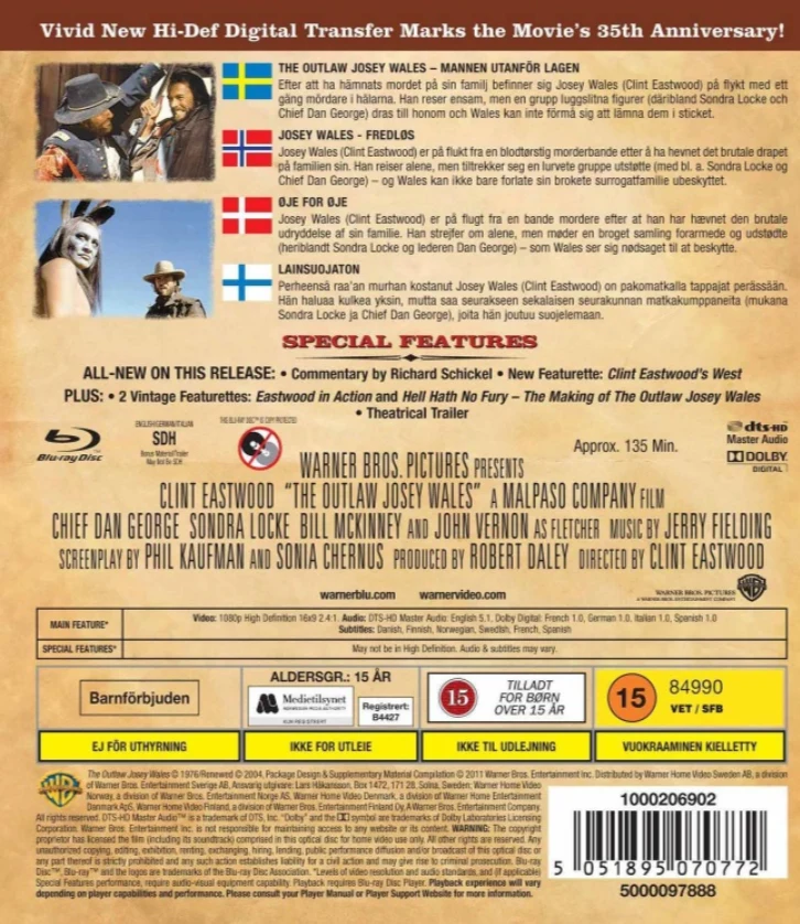 Lainsuojaton - The Outlaw Josey Wales (1976) Blu-ray