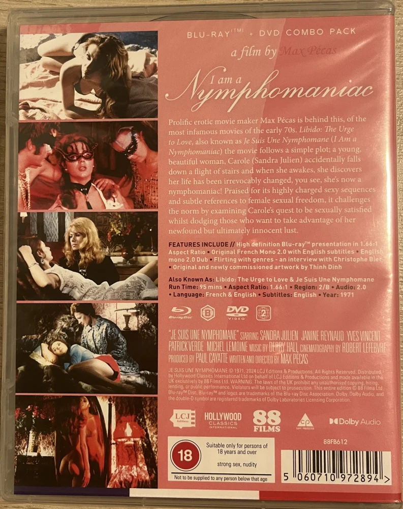 I Am A Nymphomaniac (1971) (Blu-ray) Erään nymfomaanin päiväkirja (Original title: Je suis une nymphomane)