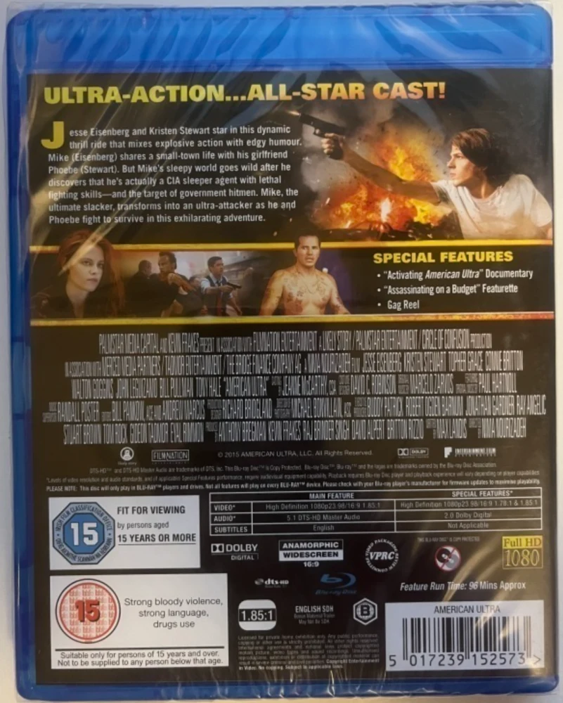 American Ultra (Blu-ray) Kristen Stewart (2015)