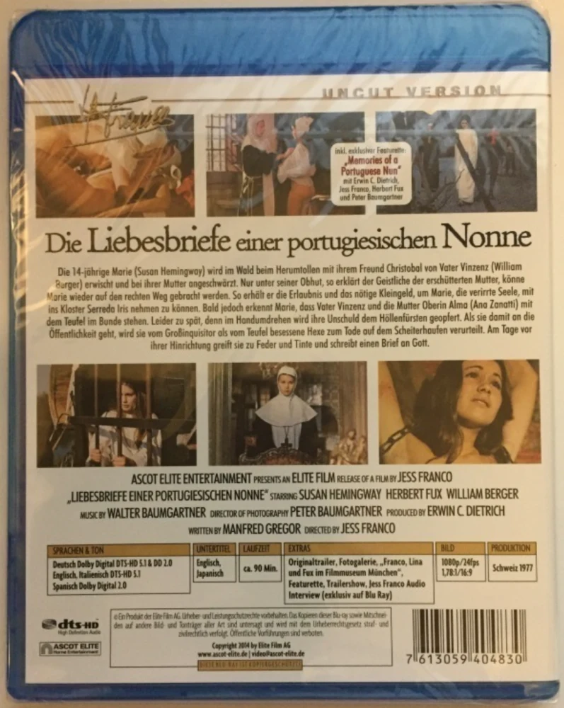 Tuhansien himojen luostari - Love Letters from a Portuguese Nun - Die Liebesbriefe einer portugiesischen Nonn - Jess Franco Golden Goya Collection (Blu-ray) Leikkaamaton!