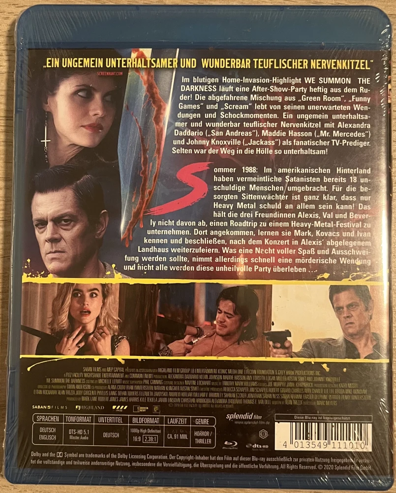 We Summon the Darkness [Blu-ray] Alexandra Daddario (2019)