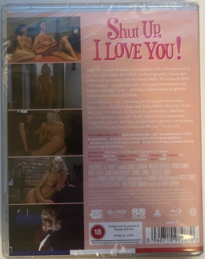 Shut Up I Love You (Blu-ray) (1980) Ta gueule, je t'aime!