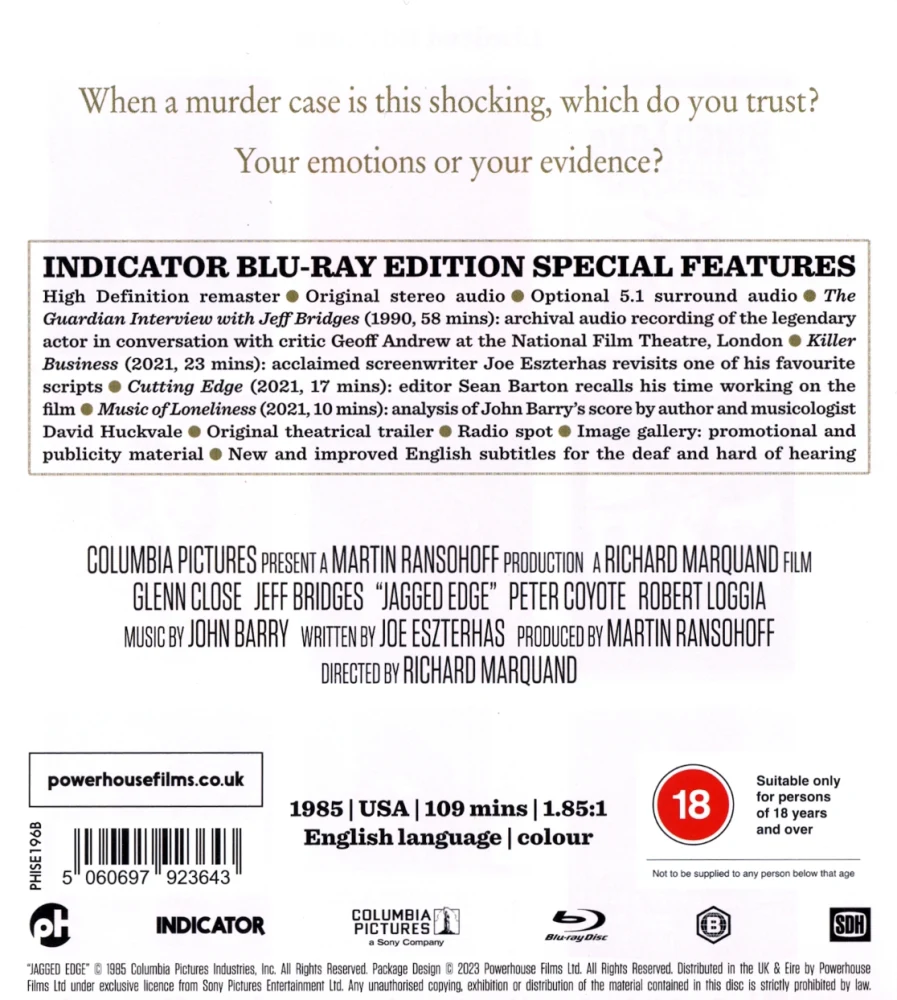 Jagged Edge - viiltävä terä (Blu-ray) Hearts of Fire