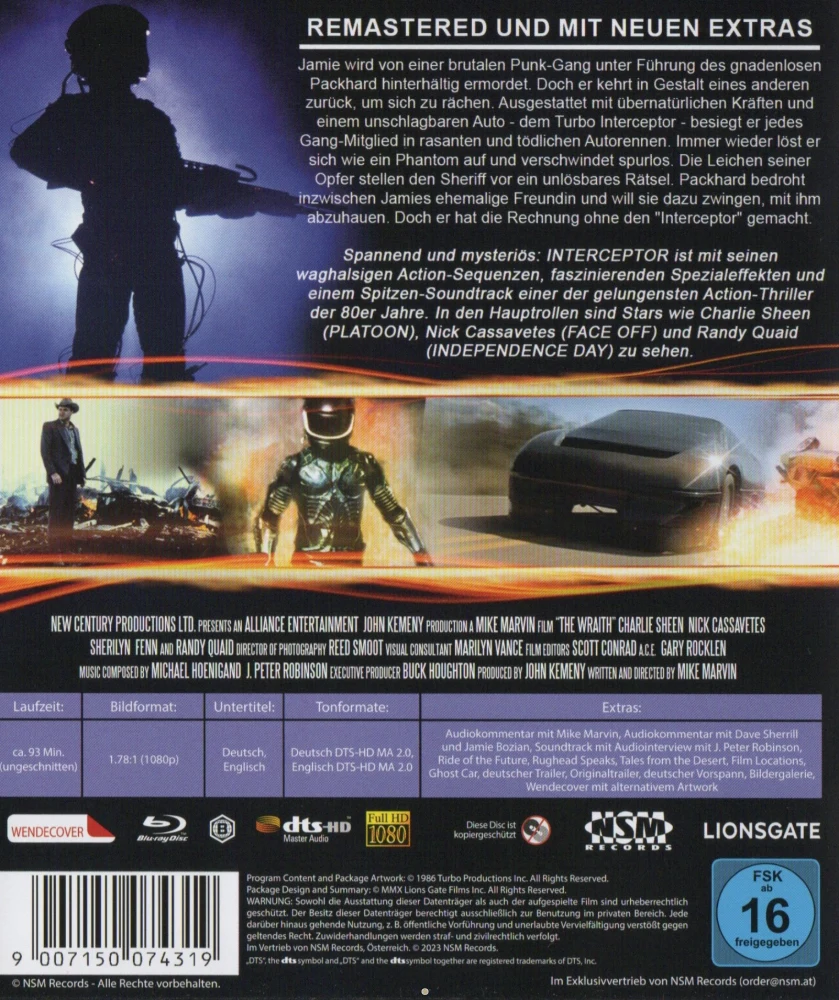 Kosto rajan takaa - The Wraith - Interceptor (Remastered) [Blu-ray]