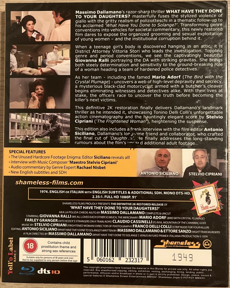 What Have They Done To Your Daughters - Limited Edition Slipcover [Blu-ray] La polizia chiede aiuto