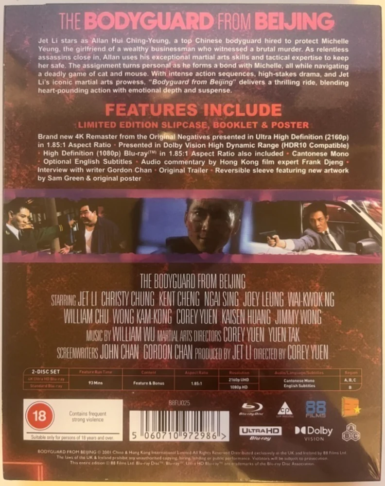 The Bodyguard From Beijing (UHD + Blu-ray) Limited Edition