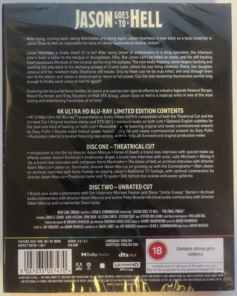 Jason Goes To Hell - Limited Edition (4K Ultra HD) Arrow