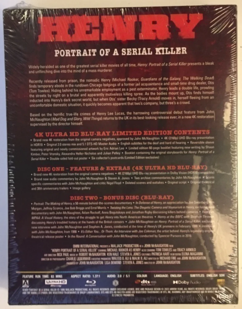 Henry: Portrait of a Serial Killer (Limited Edition) 4K Ultra HD (Arrow)