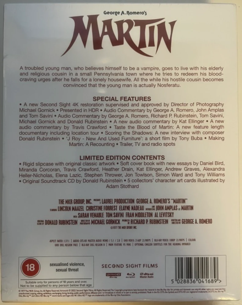Martin (1976) Limited Edition (4K UHD + Blu-ray + CD)