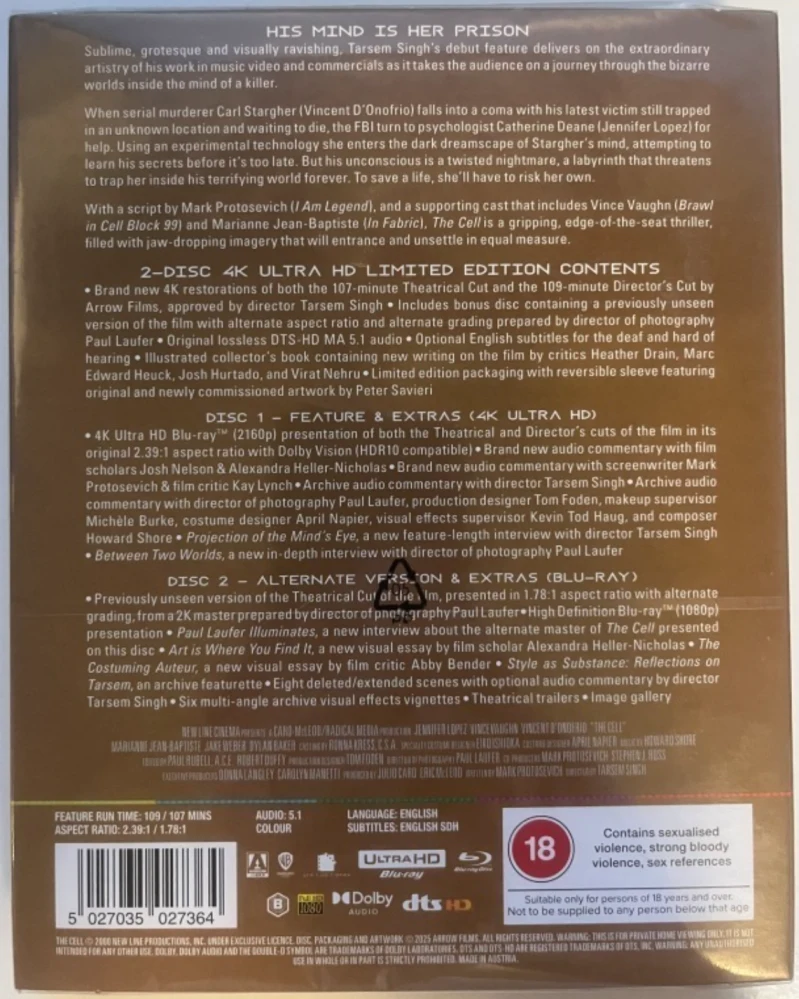 The Cell - Limited Edition (4K Ultra HD) Arrow (2000)