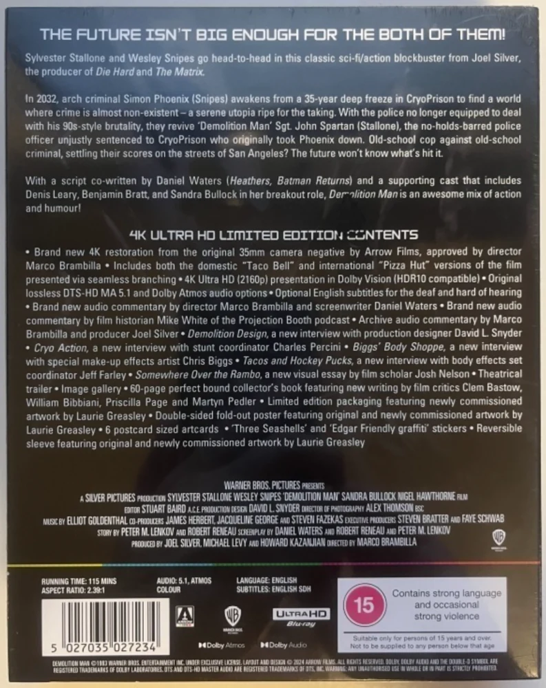 Demolition Man - Limited Edition (4K Ultra HD) Arrow