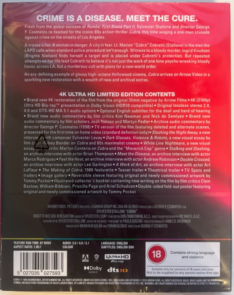 Cobra - Limited Edition (4K Ultra HD) Arrow (Cobra - Lain vahva käsi)