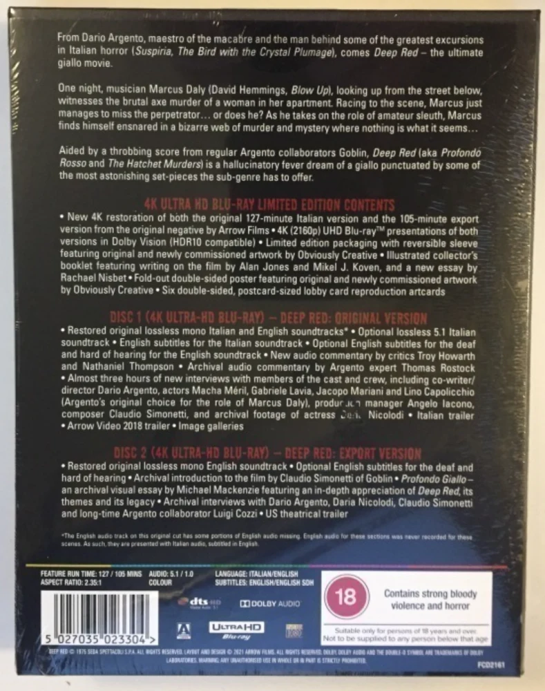 Deep Red - Limited Edition (4K Ultra HD) ARROW