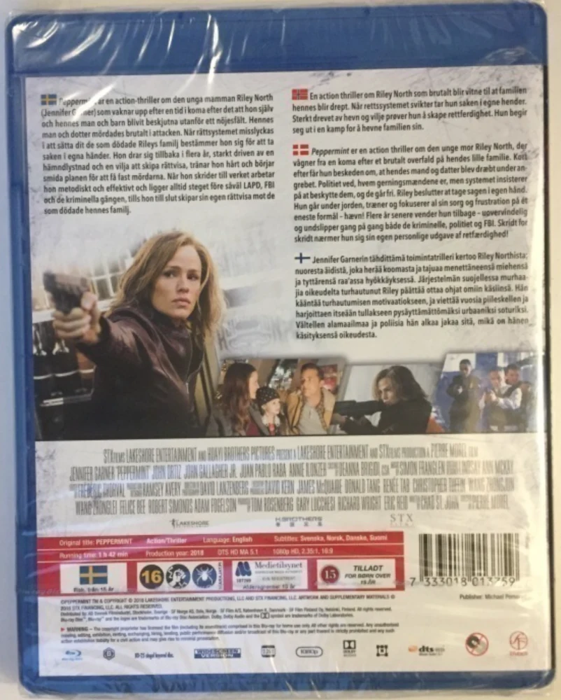 Peppermint (Blu-ray) Jennifer Garner (2018) Ohjaus: Pierre Morel