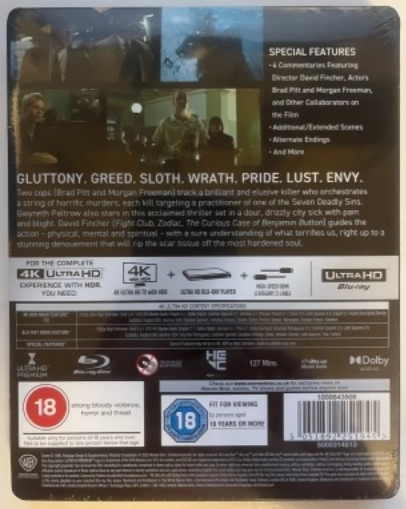 Seven - Limited Edition Steelbook [4K Ultra HD] Se7en [1995]