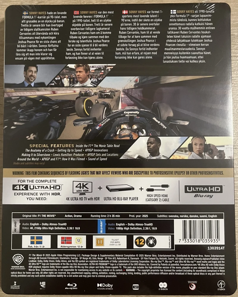 F1 - The Movie (2025) Limited Edition Steelbook (4K UHD + Blu-ray)