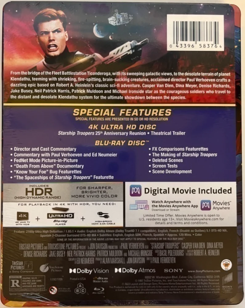 Starship Troopers - Universumin sotilaat (25th Anniversary SteelBook) (1997) 20th Anniversary (4K Ultra HD + Blu-ray) Limited Edition