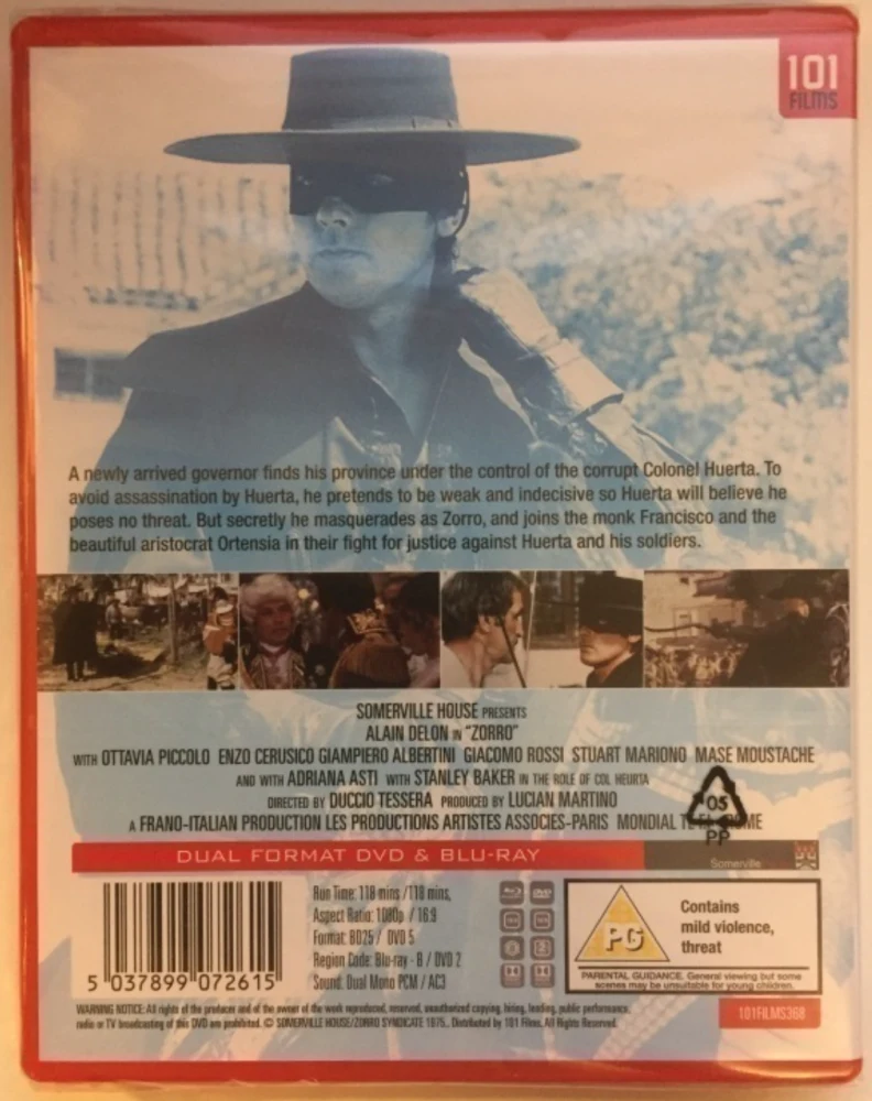 Zorro (2 disc) (Blu-ray) Alain Delon (1975)